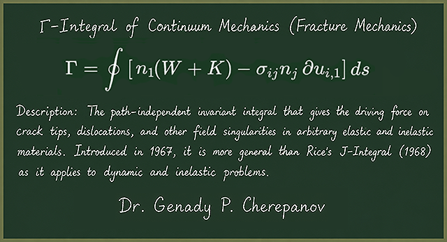 Dr. Cherepanov's Gamma-Integral of continuum mechanics